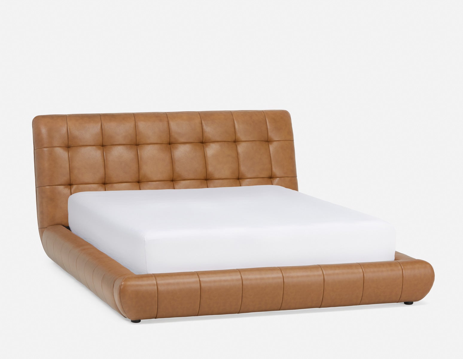 OSLO tufted leather queen bed