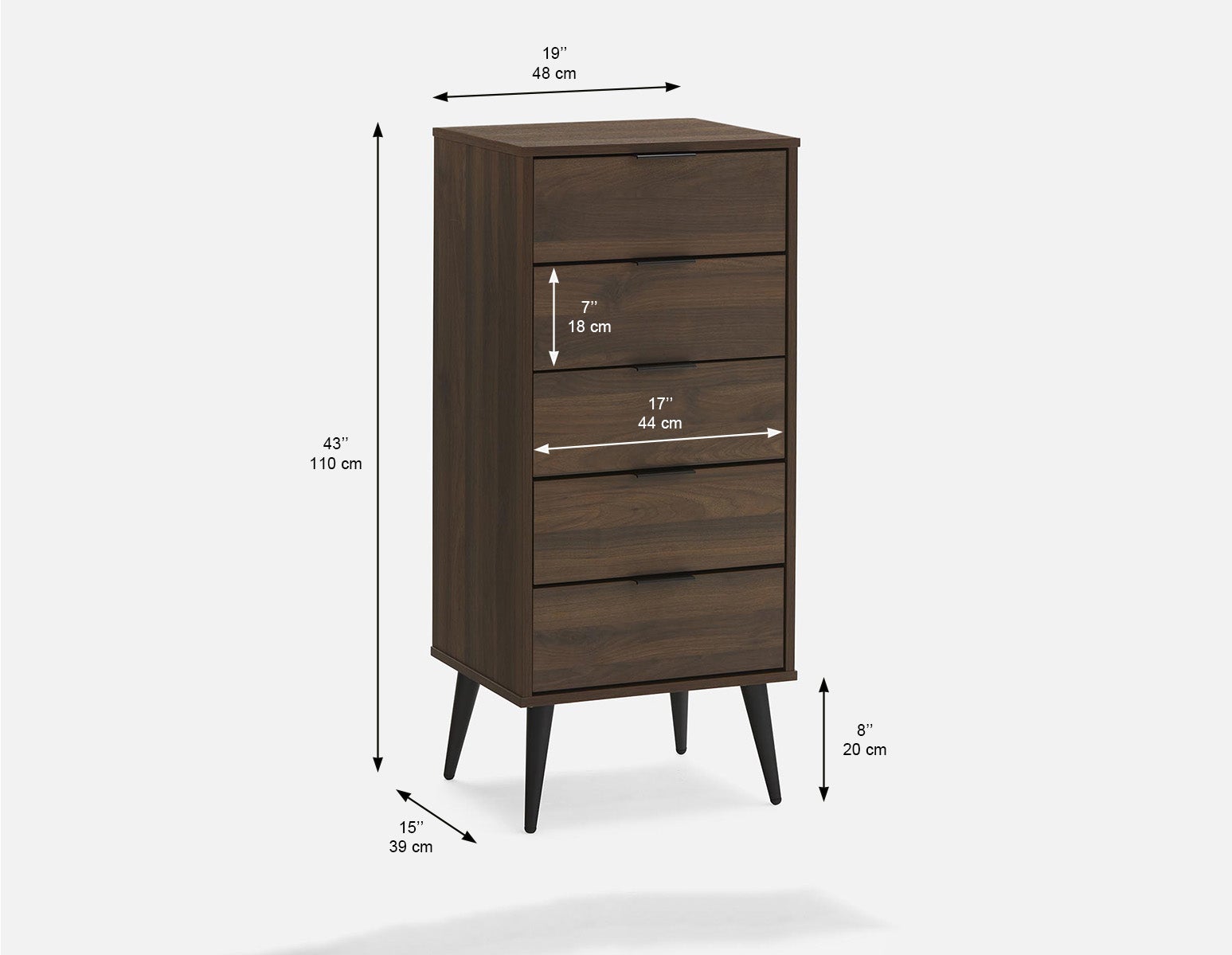 NADIA 5-drawer chest
