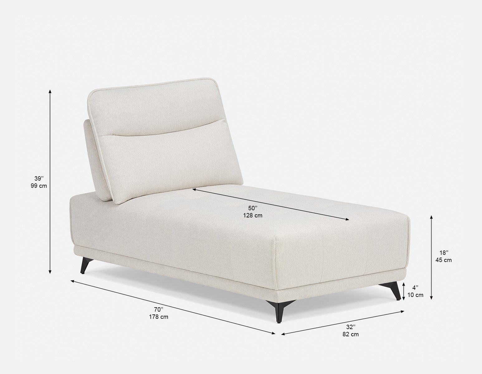 SIMON lounger with adjustable backrest