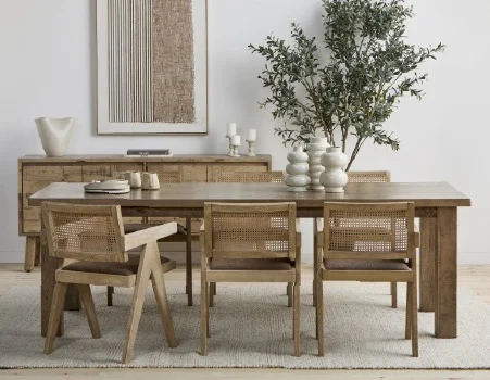 EPIRUS - solid mango wood large dining table 240 cm - Natural