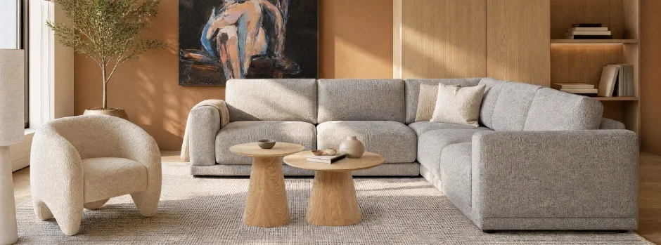 GAETA - contemporary sectional sofa - Grey
