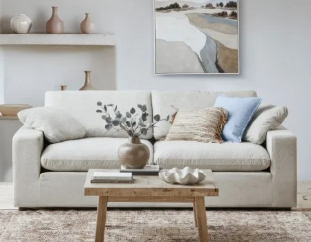 SOFT - contemporary 3-seater sofa - Cream