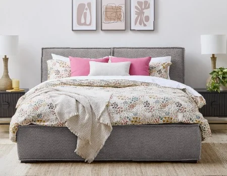 TONYA - queen size bed with storage - Grey