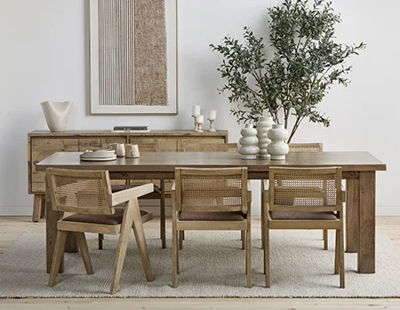 EPIRUS - solid mango wood large dining table 240 cm - Natural