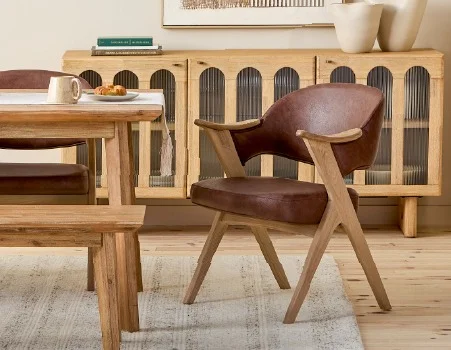 LORENA - ash wood dining armchair - Brown